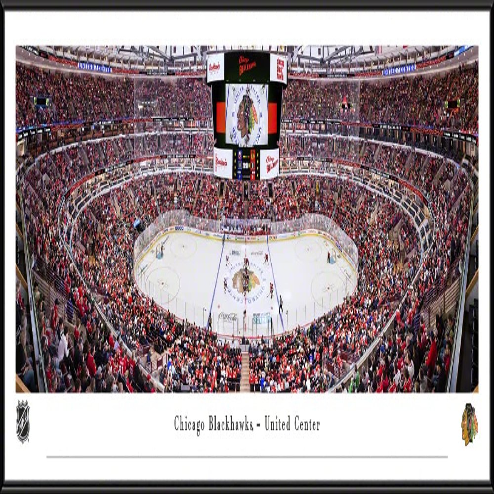 Chicago Blackhawks (center ice) - 40.25x13.75-inch Standard Framed Print by Blakeway Panoramas