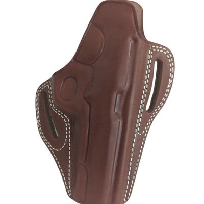1911 Leather Holster, Right Hand OWB - Fits All 1911 Models with 4" and 5" Barrels - Premium Leather for 1911 .45 Full Size - Concealed Pancake Holster (Brown)