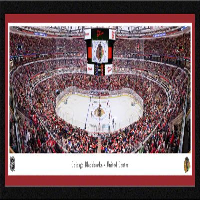 Chicago Blackhawks (center ice) - 42x15.5-inch Single Mat, Select Framed Picture by Blakeway Panoramas
