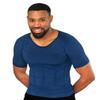 Curveless Men's Posture Corrector T-shirt | Anti Back Pain | Straightens Back and Shoulders | Compression | Undershirt | Short sleeves Blue view 1