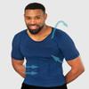 Curveless Men's Posture Corrector T-shirt | Anti Back Pain | Straightens Back and Shoulders | Compression | Undershirt | Short sleeves Blue view 2