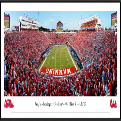 Ole Miss Football (end zone) - 40.25x13.75-inch Standard Framed Print by Blakeway Panoramas
