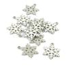 10 Silver & White Enamel 1 inch Winter Snowflake Jewelry Charms with Top Loop view 1