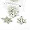 10 Silver & White Enamel 1 inch Winter Snowflake Jewelry Charms with Top Loop view 2