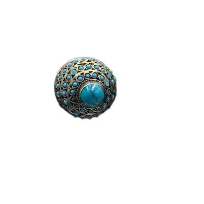 Afghan Turquoise Beads and stone Kuchi Ring, Handmade Afghan Ring, Boho Ring, Kuchi Ring, Gift For Her