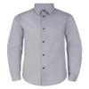 Calvin Klein Boys' Long Sleeve Slim Fit Dress Shirt, Button-down Style With Buttoned Cuffs & Shirttail Hem, Silver Metal, 10 Husky view 1