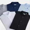 Calvin Klein Boys' Long Sleeve Slim Fit Dress Shirt, Button-down Style With Buttoned Cuffs & Shirttail Hem, Silver Metal, 10 Husky view 4