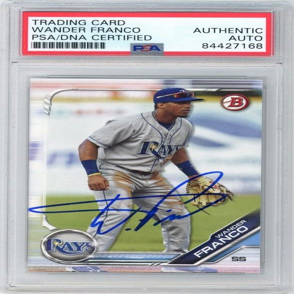 Wander Franco 2019 Bowman Autographed Card #BD-93 - PSA/DNA