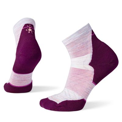 SmartWool Women's Run Targeted Cushion Ankle Socks, Purple Eclipse, Large