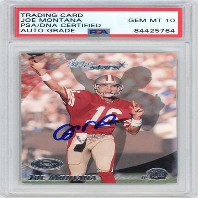 Joe Montana 2000 Topps Stars Autographed Card #123- PSA/DNA Gem MT 10