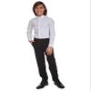 Calvin Klein Boys' Long Sleeve Patterned Dress Shirt, Button-down Style With Buttoned Cuffs, Logo White, 8 Husky view 4