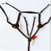 Challenger Tack Horse English Padded Leather 5-Point Raised Breastplate with Original Lamb Faux Fur Padding 803933MGP view 2