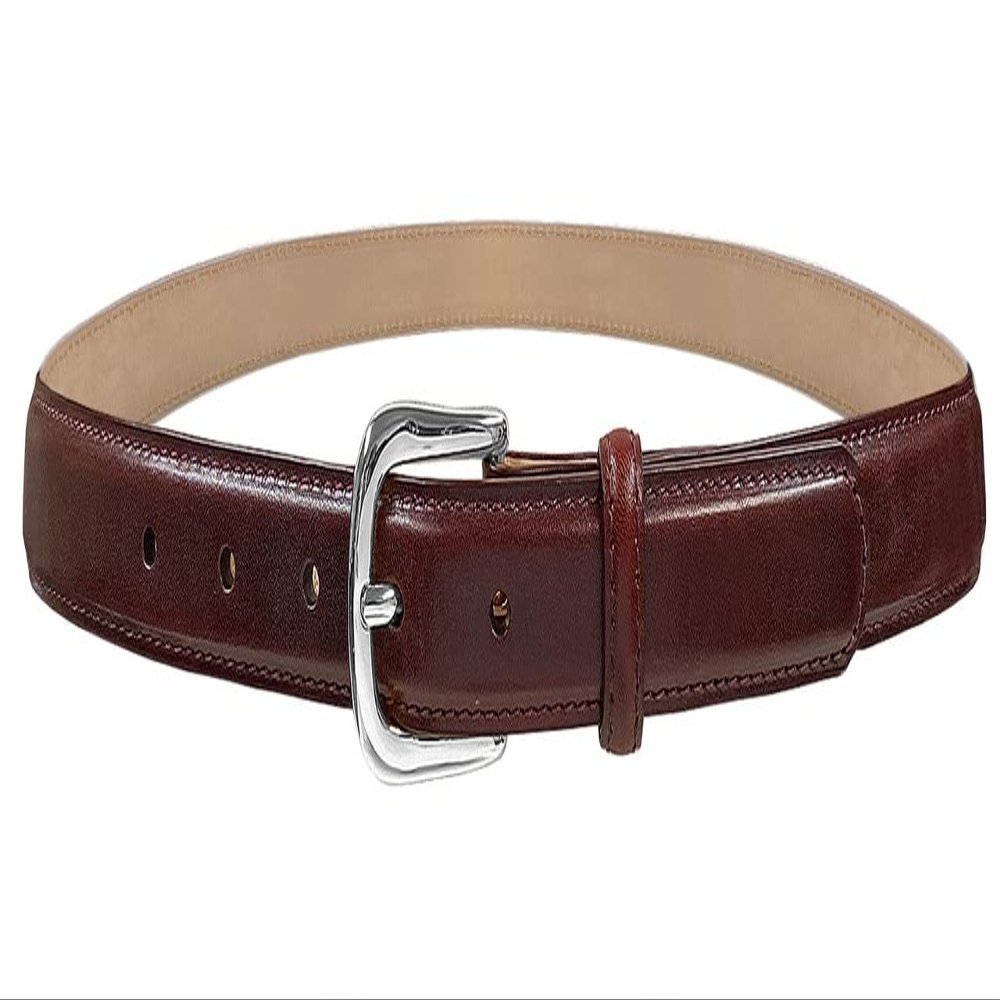 A274NP Silver Buckle Genuine Full-Grain Cowhide Leather Dress Belt 1"(25mm) Wide (Silver Smooth Burgundy, 42)