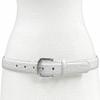 A274NP Silver Buckle Genuine Full-Grain Cowhide Leather Dress Belt 1"(25mm) Wide (Silver Alligator White, 44) view 2