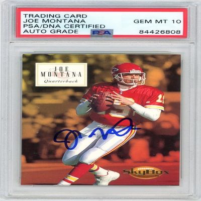 Joe Montana 1994 Skybox Autographed Card #75- PSA/DNA Gem MT 10