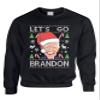 ALLNTRENDS Let's Go Brandon Ugly Christmas Meme Racing Car Anti Joe Biden Ugly Xmas Sweatshirt (M, Black) view 1