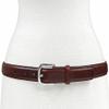 A274NP Silver Buckle Genuine Full-Grain Cowhide Leather Dress Belt 1"(25mm) Wide (Silver Smooth Burgundy, 36) view 2