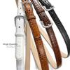 A274NP Silver Buckle Genuine Full-Grain Cowhide Leather Dress Belt 1"(25mm) Wide (Silver Alligator Tan, 36) view 4