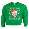 ALLNTRENDS Let's Go Brandon Ugly Christmas Meme Racing Car Anti Joe Biden Ugly Xmas Sweatshirt (XL, Irish Green) view 1