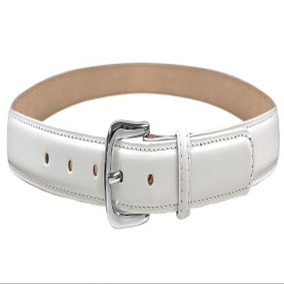 A274NP Silver Buckle Genuine Full-Grain Cowhide Leather Dress Belt 1"(25mm) Wide (Silver Smooth White, 40)