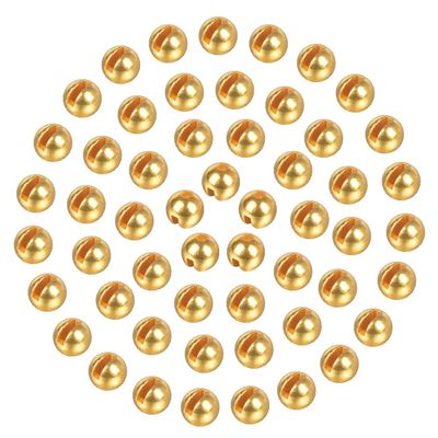 MUUNN 150pcs Tungsten Slotted Beads for Fly Tying, Sink Deeper and Faster 12 Colors/13 Sizes Slotted Tungsten Beads Fly Tying Beads Head Fly Tying Materials(Gold,3.8mm)