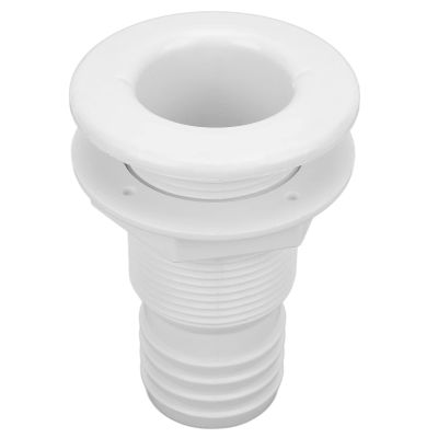 Thru Hull Fitting Marine Through Hull Fitting Connector Drain Scupper 2in White ABS Plastic Hose Coupler Drain Outlet Boat Accessory