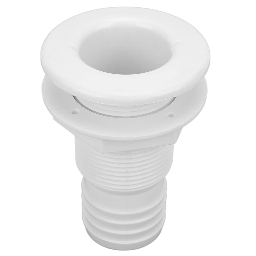 Thru Hull Fitting Marine Through Hull Fitting Connector Drain Scupper 2in White ABS Plastic Hose Coupler Drain Outlet Boat Accessory