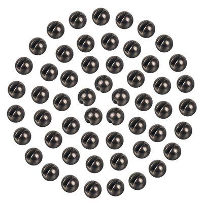 MUUNN 150pcs Tungsten Slotted Beads for Fly Tying, Sink Deeper and Faster 12 Colors/13 Sizes Slotted Tungsten Beads Fly Tying Beads Head Fly Tying Materials(Black Nickel,4.0mm)