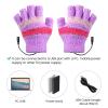 3 Pairs USB Heated Gloves for Women Fingerless Warm Laptop Gloves for Hand Warmers Mittens Computer Electric Gaming view 3