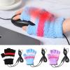 3 Pairs USB Heated Gloves for Women Fingerless Warm Laptop Gloves for Hand Warmers Mittens Computer Electric Gaming view 4