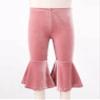 Kaerm Toddler Girl Bell Bottoms Velvet Flare Pants Little Baby Kids Causal Fall Winter Leggings Pink 12-18 Months view 3