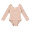 Fldy Kids Girls Basic Long Sleeves Leotard Ballet Dance Gymnastics Leotard Bodysuit Dancewear One Piece Outfit Apricot 3 Years view 3