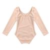 Fldy Kids Girls Basic Long Sleeves Leotard Ballet Dance Gymnastics Leotard Bodysuit Dancewear One Piece Outfit Apricot 3 Years view 4