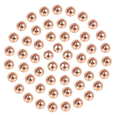 MUUNN 150pcs Tungsten Slotted Beads for Fly Tying, Sink Deeper and Faster, 12 Colors/13 Sizes, Copper, 4.0mm