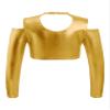 Freebily Kids Junior Girls Long Sleeve Turtle-Neck Athletic Cropped Shirt Sportswear Ballet Dance Active Crop Top Gold_B 4 view 2