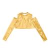Freebily Kids Junior Girls Long Sleeve Turtle-Neck Athletic Cropped Shirt Sportswear Ballet Dance Active Crop Top Gold_B 4 view 3