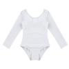 Fldy Kids Girls Basic Long Sleeves Leotard Ballet Dance Gymnastics Leotard Bodysuit Dancewear One Piece Outfit White 3 Years view 3