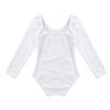Fldy Kids Girls Basic Long Sleeves Leotard Ballet Dance Gymnastics Leotard Bodysuit Dancewear One Piece Outfit White 3 Years view 4
