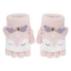 PURFUN Kids Cartoon Elk Short Knitted Gloves Toddler Girls Boys Winter Warm Soft Half Finger Gloves with Flip Top, Christmas Elk Full-Fingered Gloves Mittens Windproof Cycling Biking Ski Gloves view 1