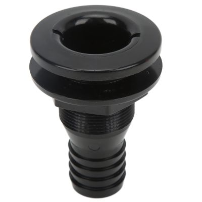 Thru Hull Fitting 11/4in Boat Thru Hull Connection Black Plastic Pipe Plumbing Fitting Accessory for Onboard Plumbing System
