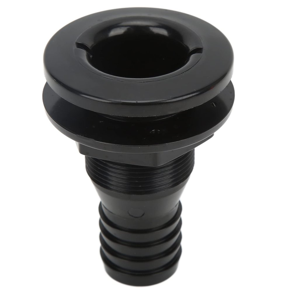 Thru Hull Fitting 11/4in Boat Thru Hull Connection Black Plastic Pipe Plumbing Fitting Accessory for Onboard Plumbing System