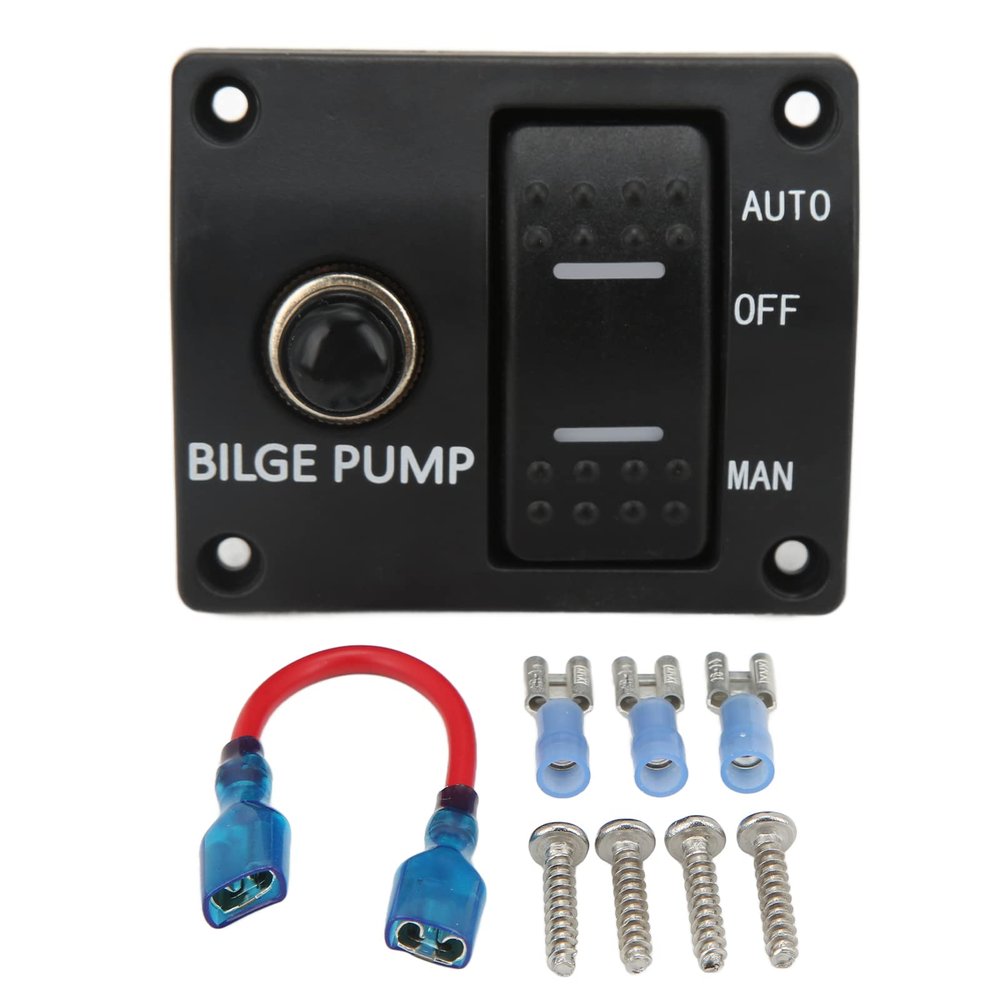 3 Way Bilge Pump Switch Panel Rocker Panel Switch 12V 24V 15A Circuit Breaker for Yacht Accessory