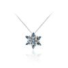 COLORFUL BLING Women's Blue Snowflake Dangle Earrings Pendant Necklace Ring Set Flower Clavicle Chain Crystal Thanksgiving Day Gift for Women Female Winter Christmas Xmas Jewelry-9 view 2