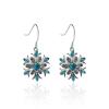 COLORFUL BLING Women's Blue Snowflake Dangle Earrings Pendant Necklace Ring Set Flower Clavicle Chain Crystal Thanksgiving Day Gift for Women Female Winter Christmas Xmas Jewelry-9 view 3