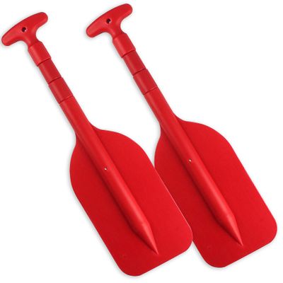 Boat Paddle Collapsible Oar 21'' - 42'', Caneo Paddle for Boat Kayaking Rafting Jet Ski Outdoor Kayak Water Sports, 2 Pack, Red