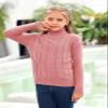 Girls Turtleneck Sweaters Pullover Kids Toddlers Cable Knit Long Sleeve Jumper Tops Pink view 3