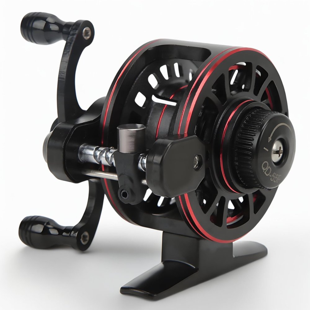 3+1 Bearing All Metal Reel for Ice Fishing Rock Fishing, 5kg/11.0lb Braking Force Wheel Speed Ratio 3.0:1 Double-Speed Fishing Line Reel (Left Hand)