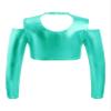 Freebily Kids Junior Girls Long Sleeve Turtle-Neck Athletic Cropped Shirt Sportswear Ballet Dance Active Crop Top Lake Green_B 6 view 2
