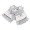 PURFUN Toddler Kids Knitted Gloves - Lovely Cartoon Christmas Elk Full Finger & Half Finger Touch Screen Gloves with Flip Top Camping Ski Mitts view 4