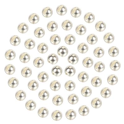 MUUNN 150pcs Tungsten Slotted Beads for Fly Tying, Sink Deeper and Faster 12 Colors/13 Sizes Slotted Tungsten Beads Fly Tying Beads Head Fly Tying Materials(Silver,4.0mm)
